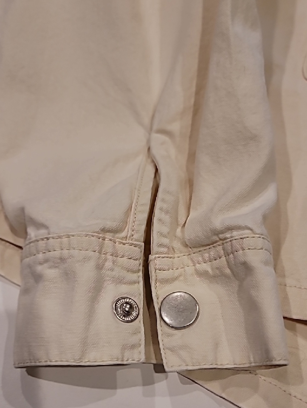 eesome Cream Snap Button Cropped Wide Shirt Jacket Large - Picture 8 of 14